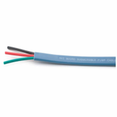 12/3 w/ Grnd Ice Blue Flat Jacketed Submersible Pump Cable, 500ft or 1000ft Spools