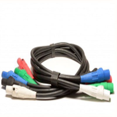 2 AWG Banded Stage Cable with Male/Female Cam-Lok Ends, 50ft