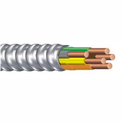10/4C Solid MC Cable, BRN/ORN/YEL/GRY/GRN Color Code, 250ft Spool