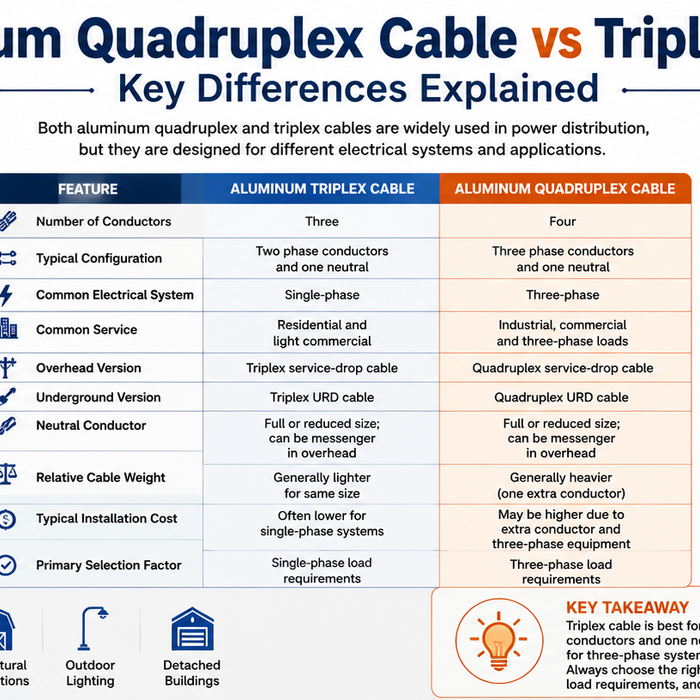 Aluminum Quadruplex Cable vs Triplex Cable: Key Differences Explained