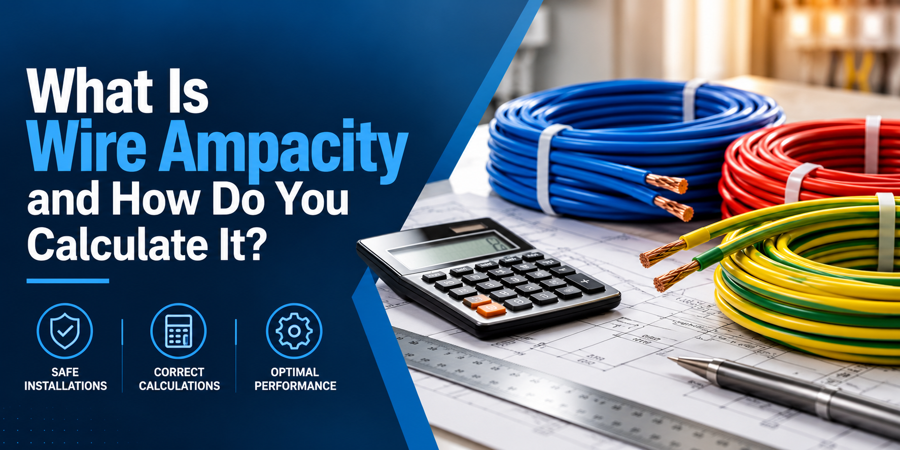 Wire ampacity guide explaining current-carrying capacity and how to calculate safe electrical wire ampacity