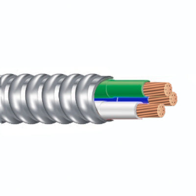 12/2 MC Cable (Stranded) w/ Ground, BLU/WHT/GRN Color Code, 250ft or 1000ft Spool