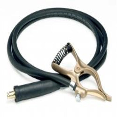 2/0 Welding Cable w/ 300 AMP Tweco Ground Clamp & w/ Male End, 6ft